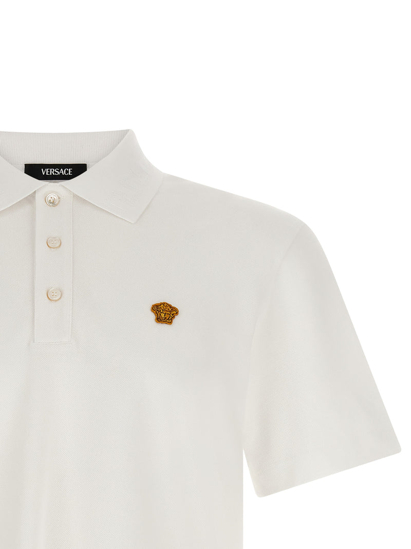 Versace White Cotton Polo Shirt