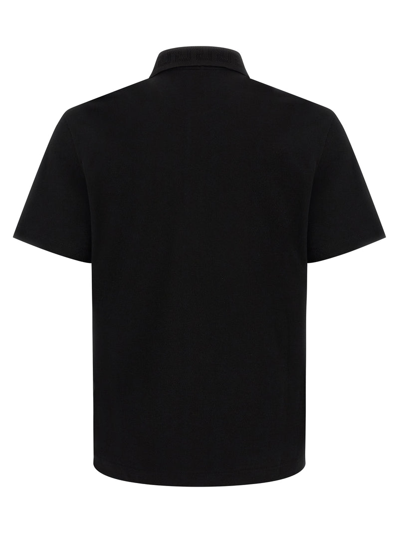 Versace Black Cotton Polo Shirt