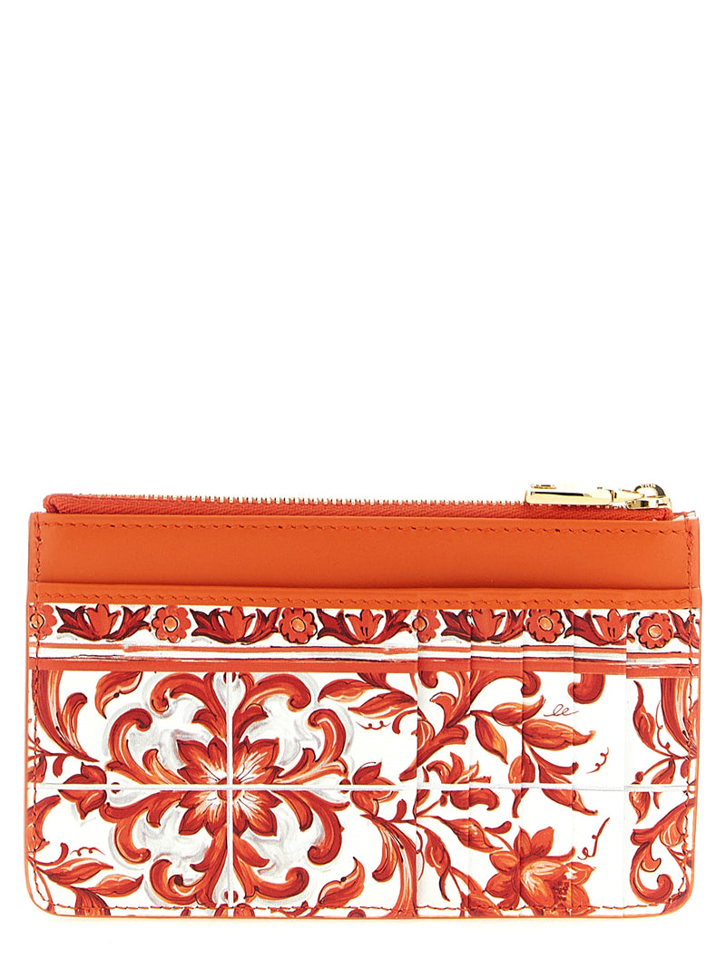 Dolce & Gabbana Orange Calfskin Cardholder