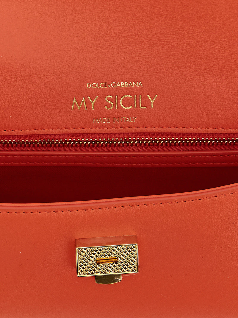 Dolce & Gabbana Orange Calfskin Handbag