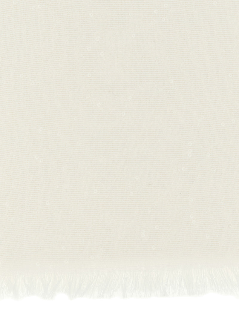 Brunello Cucinelli White Cashmere Scarf