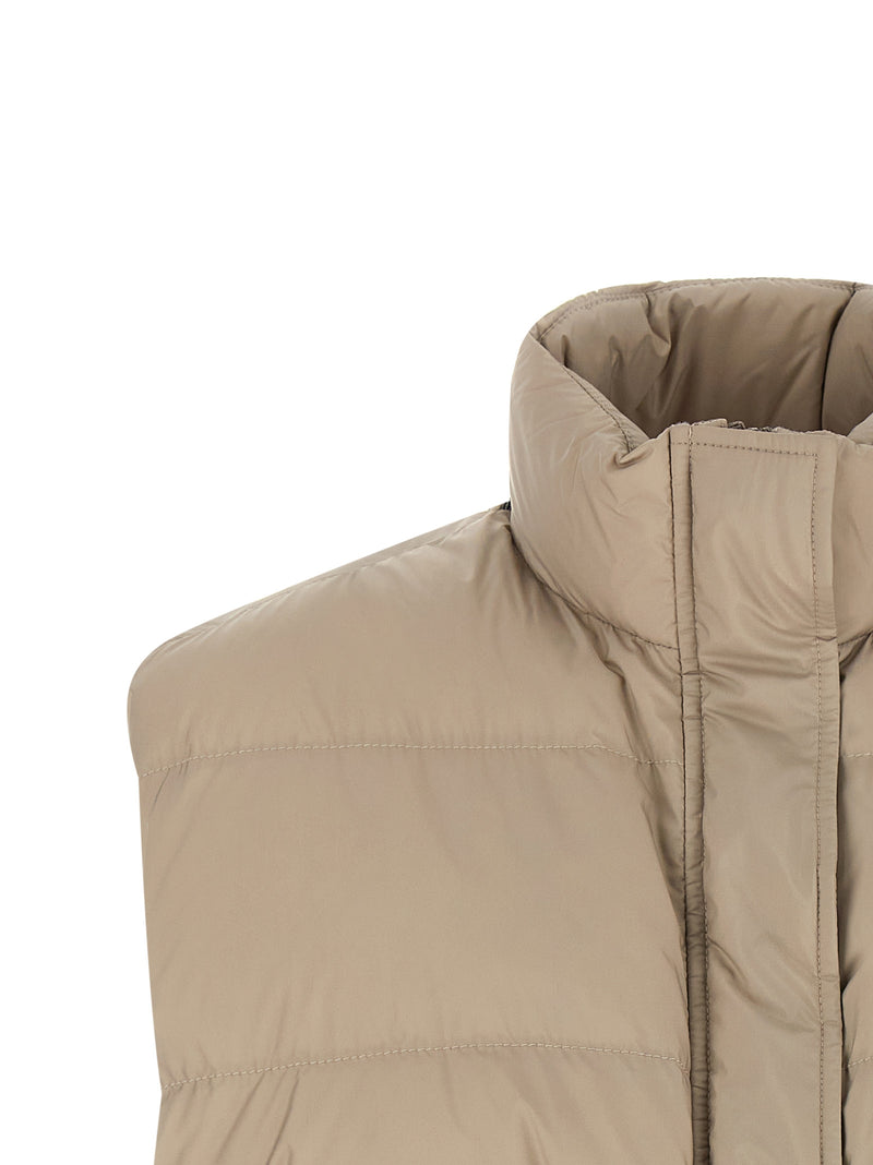 Brunello Cucinelli Gray Polyester Sleeveless Jacket