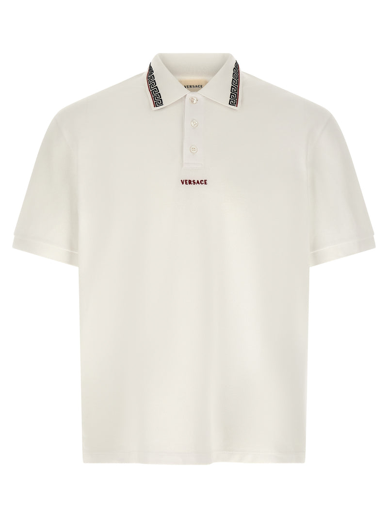 Versace White Cotton Polo Shirt