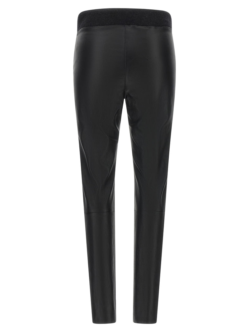 Brunello Cucinelli Black Lamb Leather Leggings