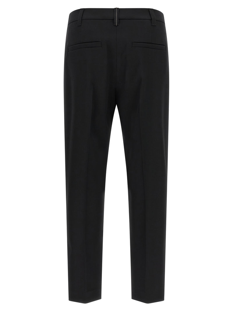 Brunello Cucinelli Black Virgin Wool Dress Pants