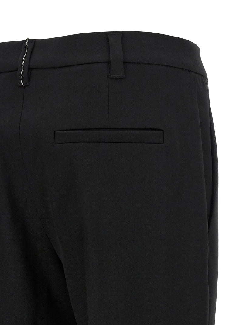 Brunello Cucinelli Black Virgin Wool Dress Pants