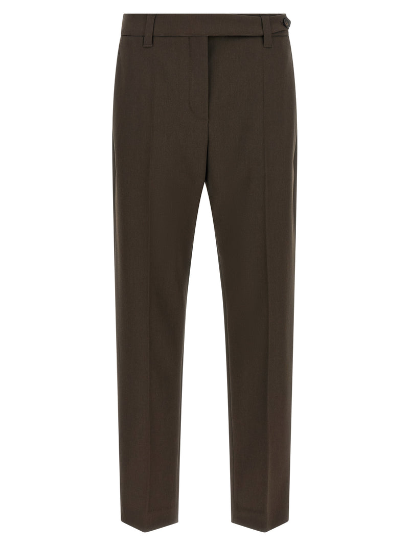 Brunello Cucinelli Brown Virgin Wool Dress Pants