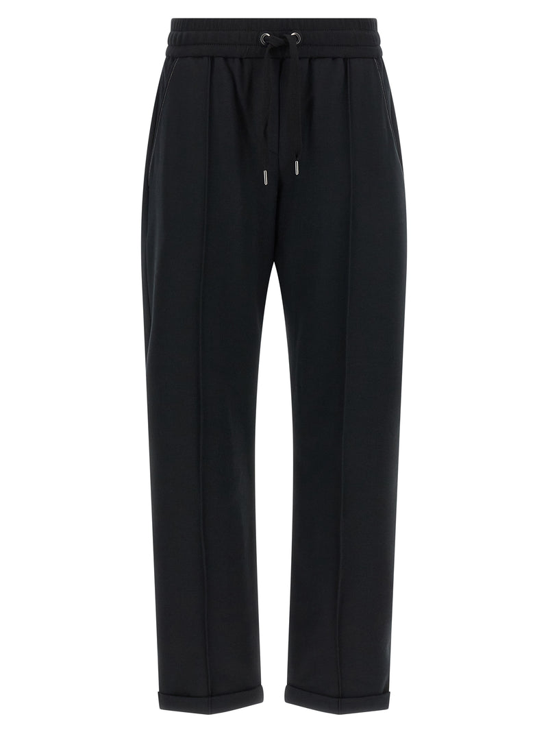 Brunello Cucinelli Black Cotton Joggers (Workout Pants)