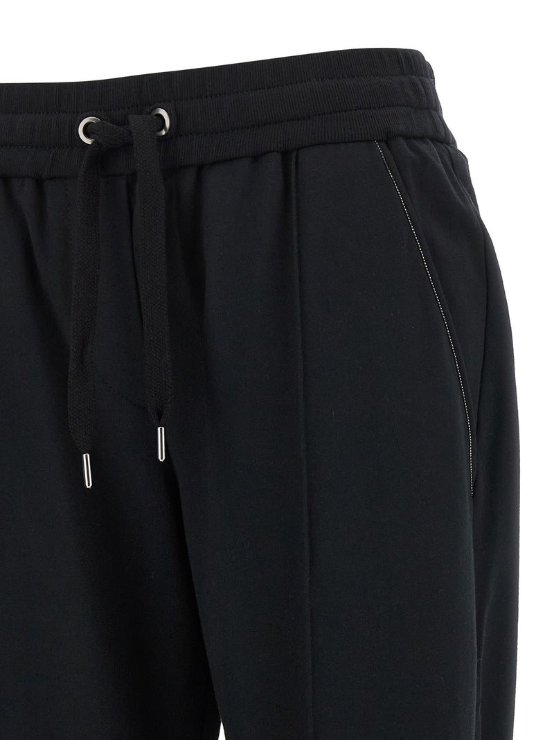 Brunello Cucinelli Black Cotton Joggers (Workout Pants)