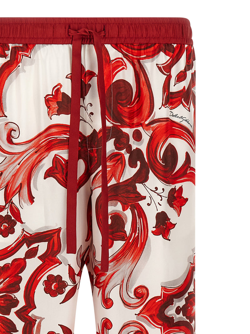 Dolce & Gabbana Multicolor Silk Casual Pants