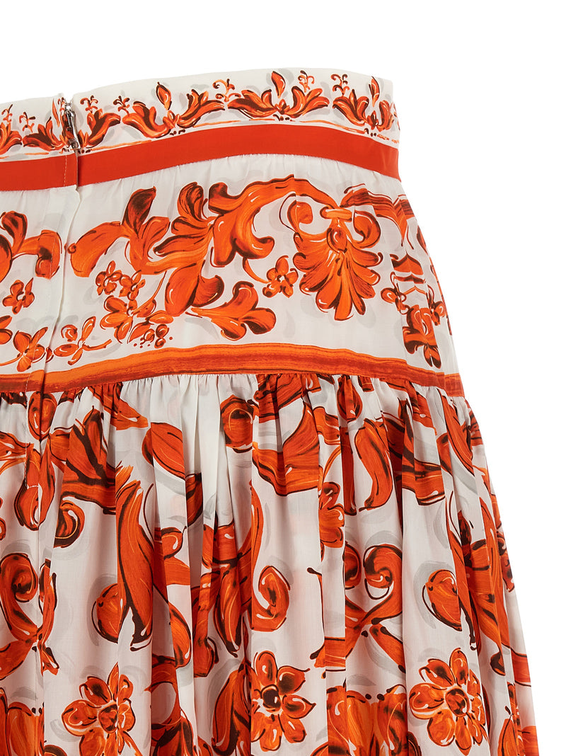 Dolce & Gabbana Orange Cotton Mini Skirt