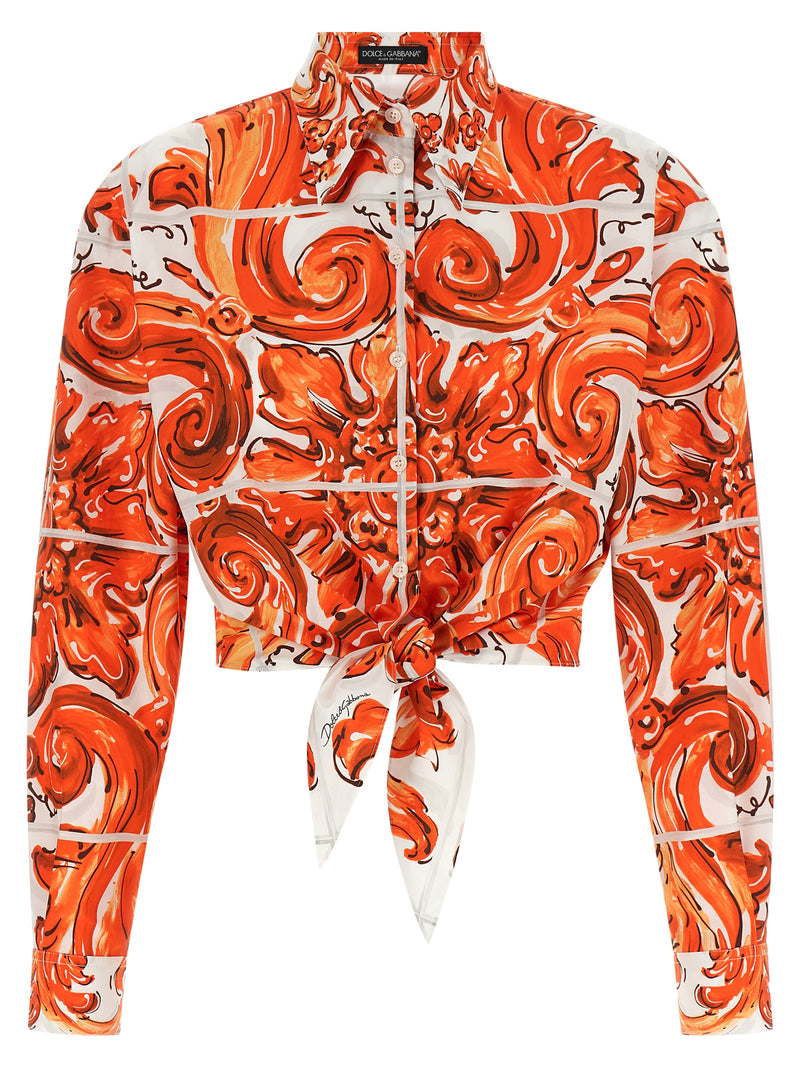 Dolce & Gabbana Orange Cotton Blouse