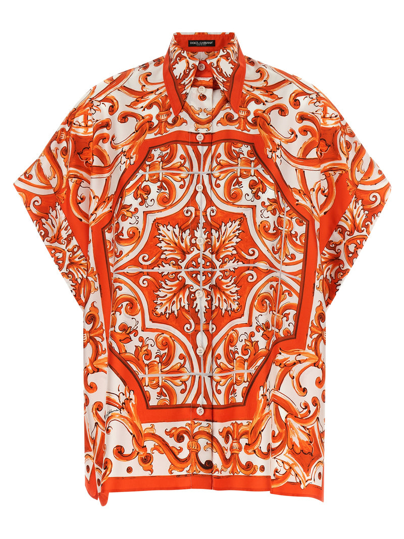 Dolce & Gabbana Orange Silk Blouse