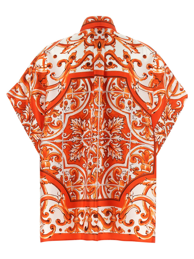 Dolce & Gabbana Orange Silk Blouse