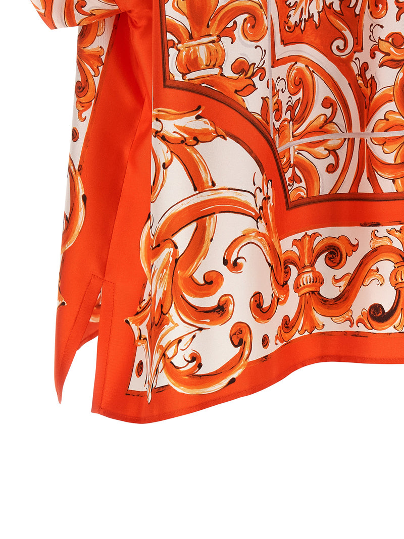 Dolce & Gabbana Orange Silk Blouse