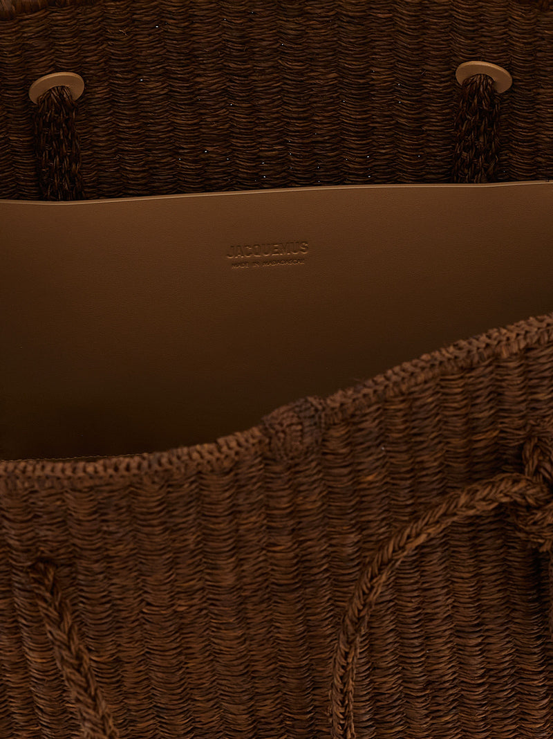 Jacquemus Brown Raffia Tote Bag