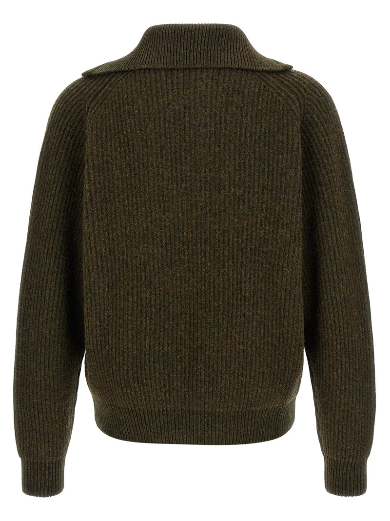 Jil Sander Bicolor Wool Cardigan