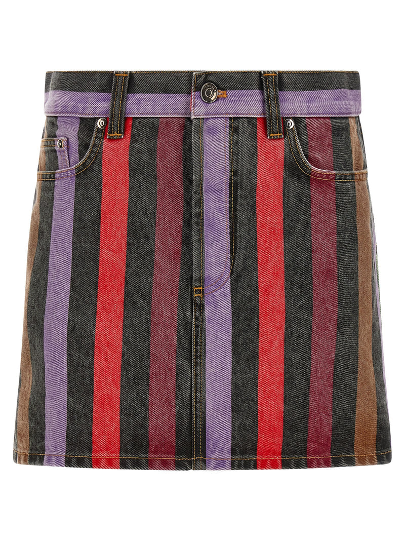 Versace Multicolor Cotton Long Skirt