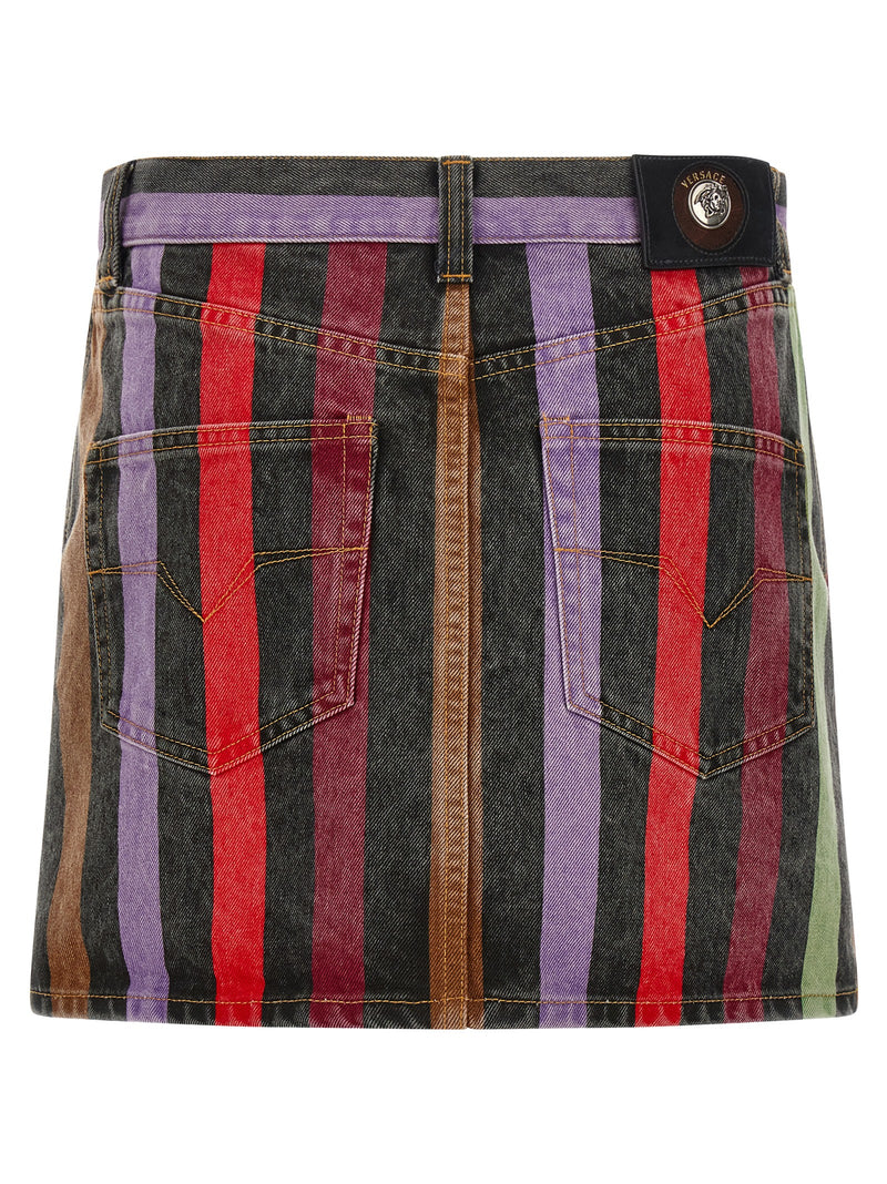 Versace Multicolor Cotton Long Skirt