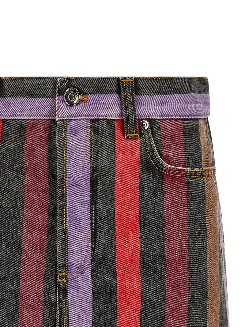 Versace Multicolor Cotton Long Skirt