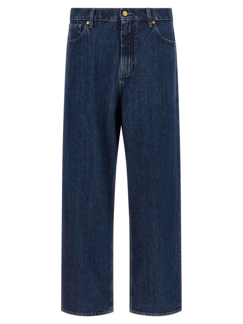 Jil Sander Blue Cotton Straight-Leg Jeans