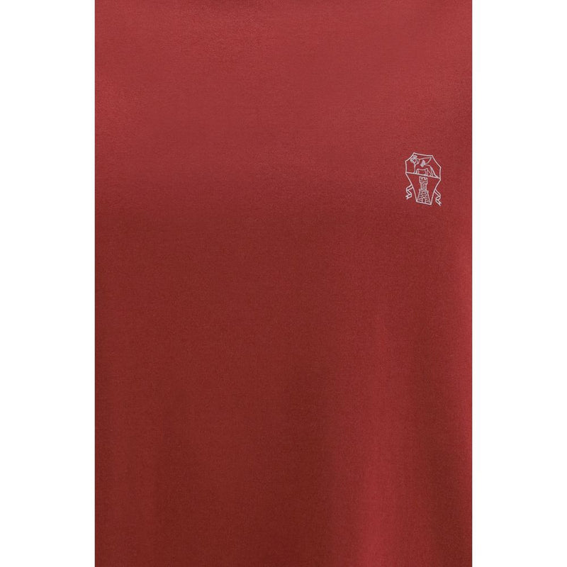 Brunello Cucinelli Bordeaux Cotton T-Shirt