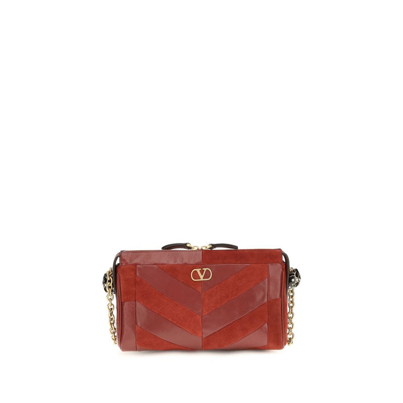 Valentino Garavani Red Calf Leather Bos Taurus Shoulder Bag