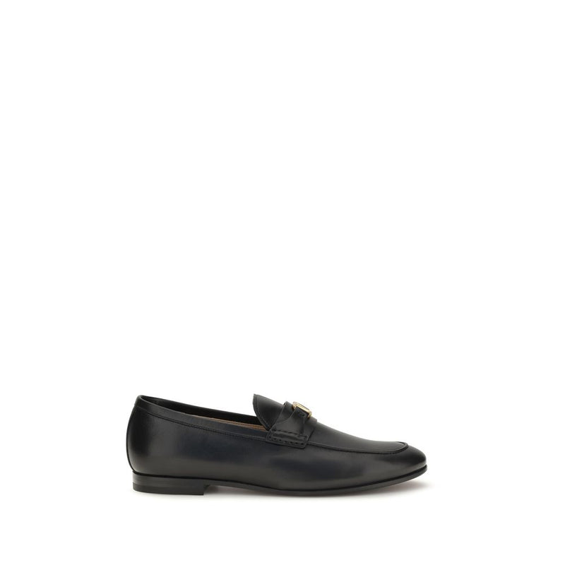 Valentino Garavani Black Calf Leather Bos Taurus Slip-On Loafers