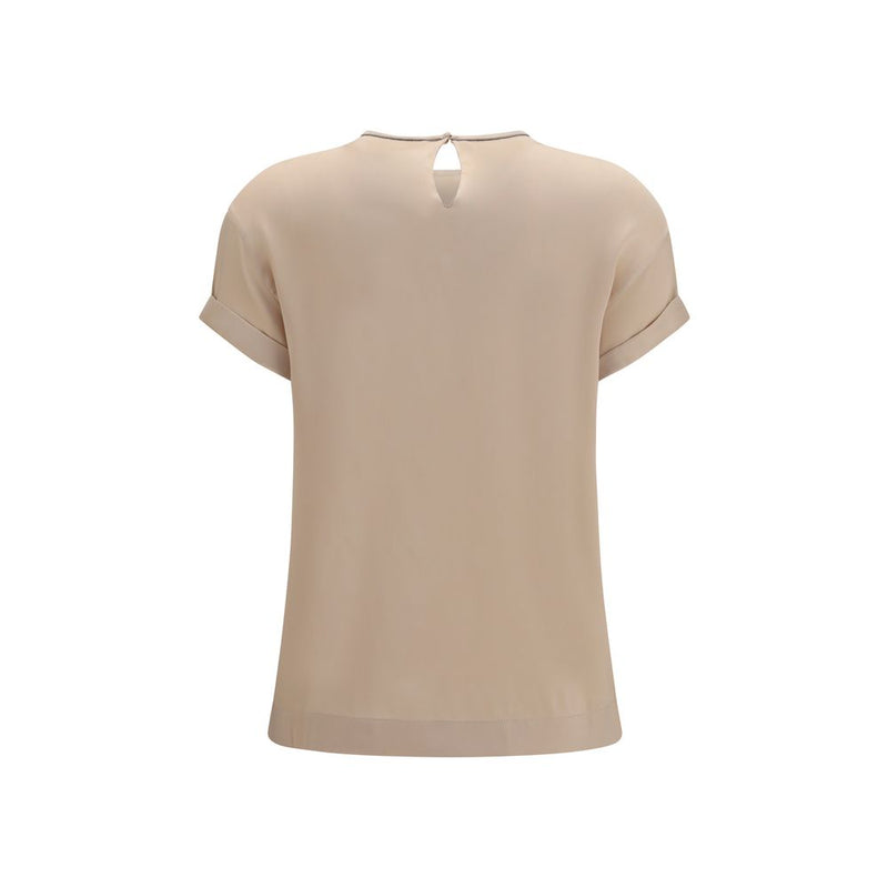 Brunello Cucinelli Beige Elastane Blouse