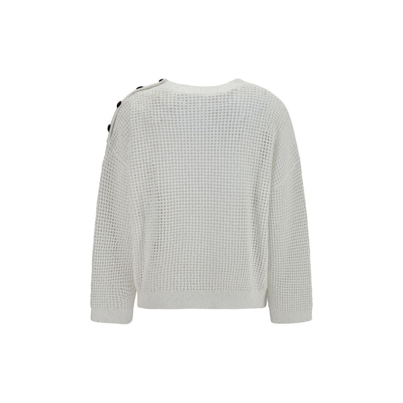 Brunello Cucinelli White Cotton Sweatshirt