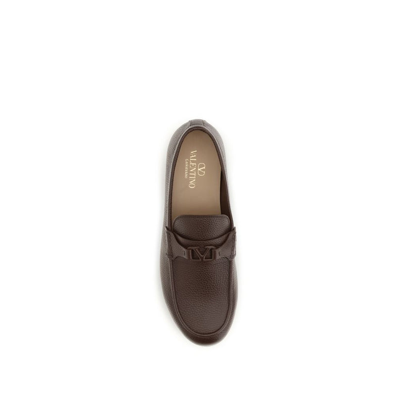 Valentino Garavani Brown Deer Slip-On Loafers