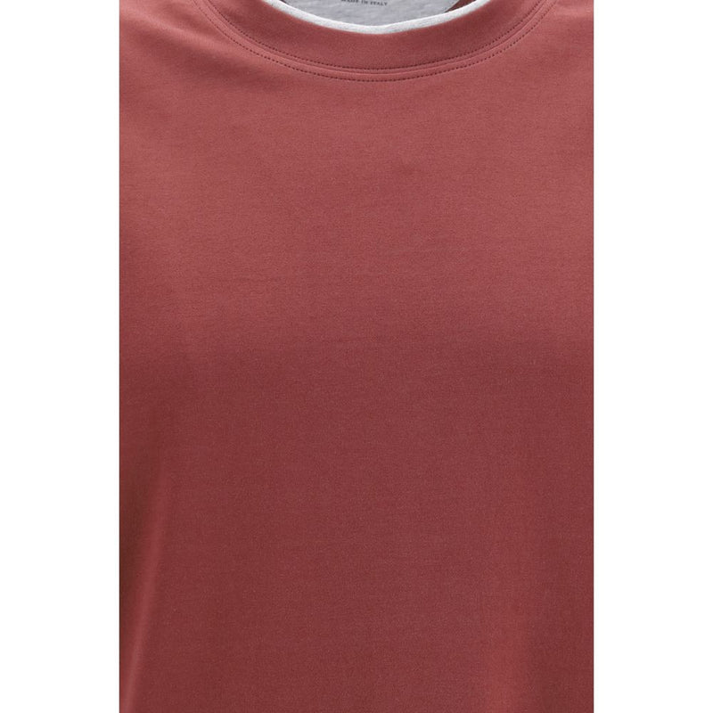 Brunello Cucinelli Bordeaux Cotton T-Shirt