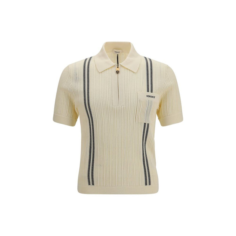 Versace Beige Cotton Polo Shirt