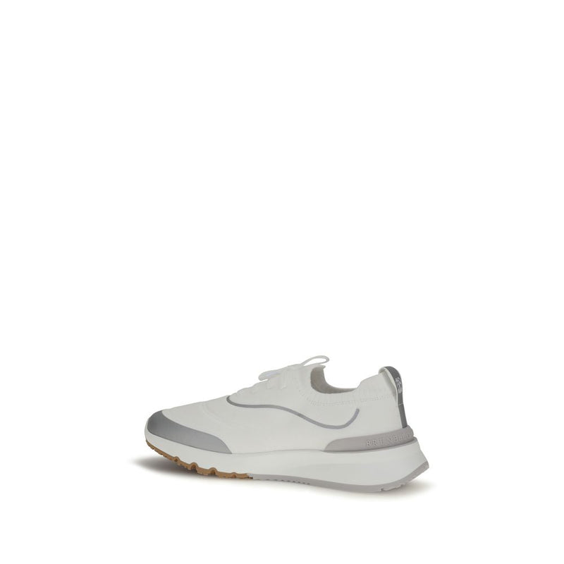 Brunello Cucinelli White Cotton Athletic Sneakers