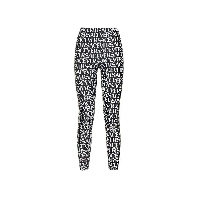 Versace Black Elastane Leggings