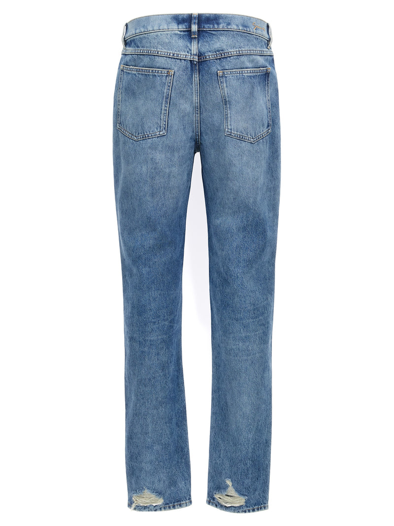 Givenchy Blue Cotton Straight-Leg Jeans