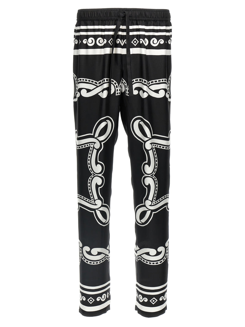Dolce & Gabbana Bicolor Silk Casual Pants