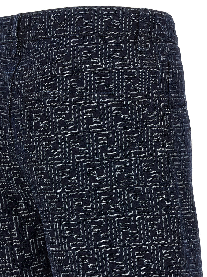 Fendi Blue Cotton Bermuda Shorts