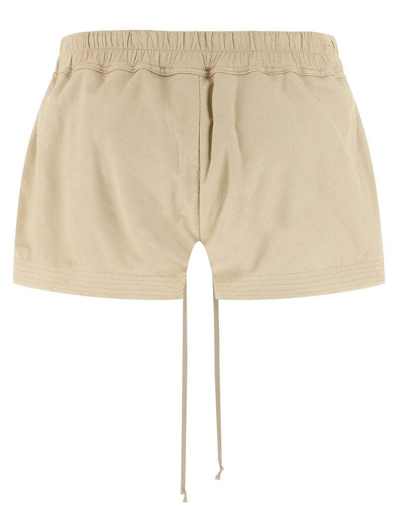 Rick Owens Beige Lamb Leather Bermuda Shorts