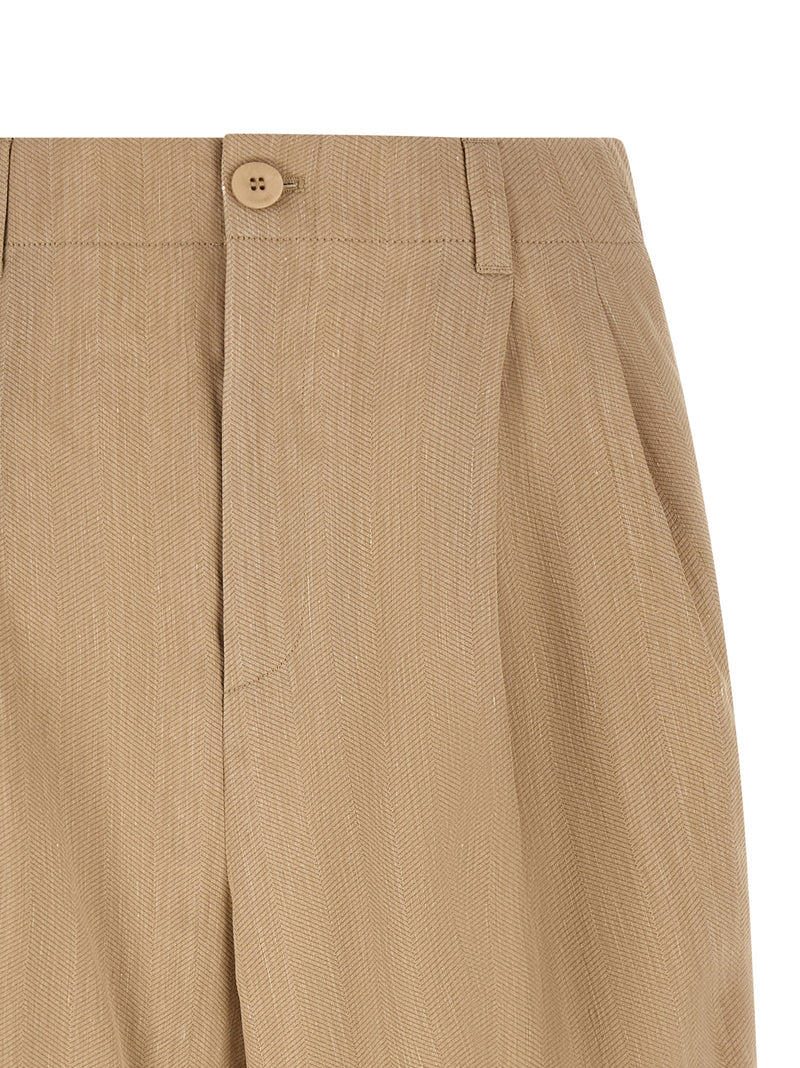 Jacquemus Beige Linen Bermuda Shorts