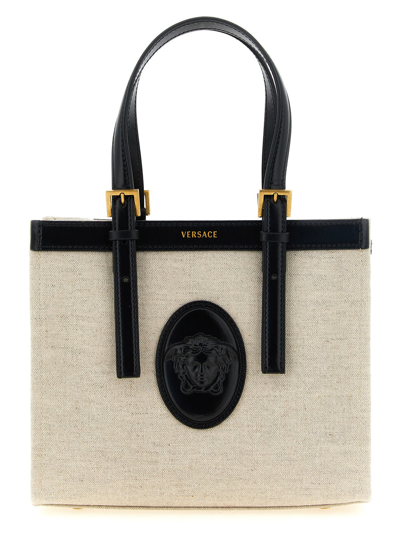 Versace Beige Linen Tote Bag