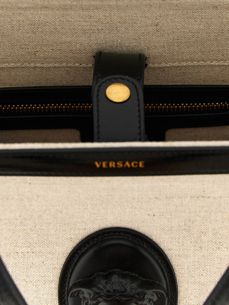 Versace Beige Leather Tote Bag