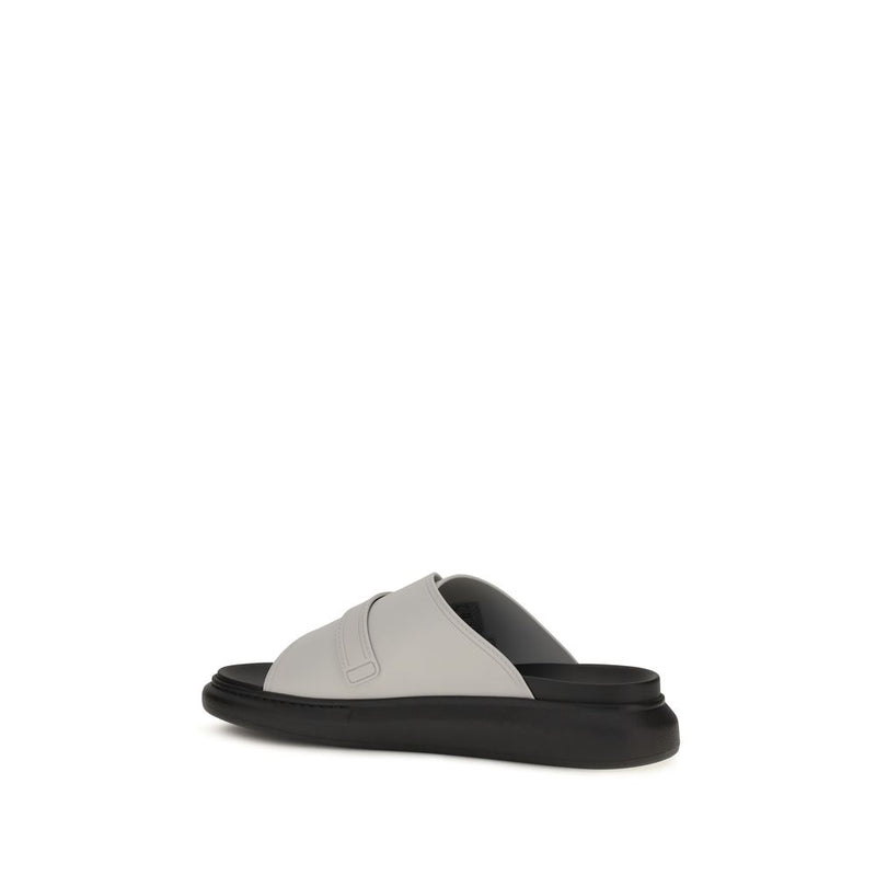 Alexander McQueen Gray Calf Leather Bos Taurus Platform Sandals
