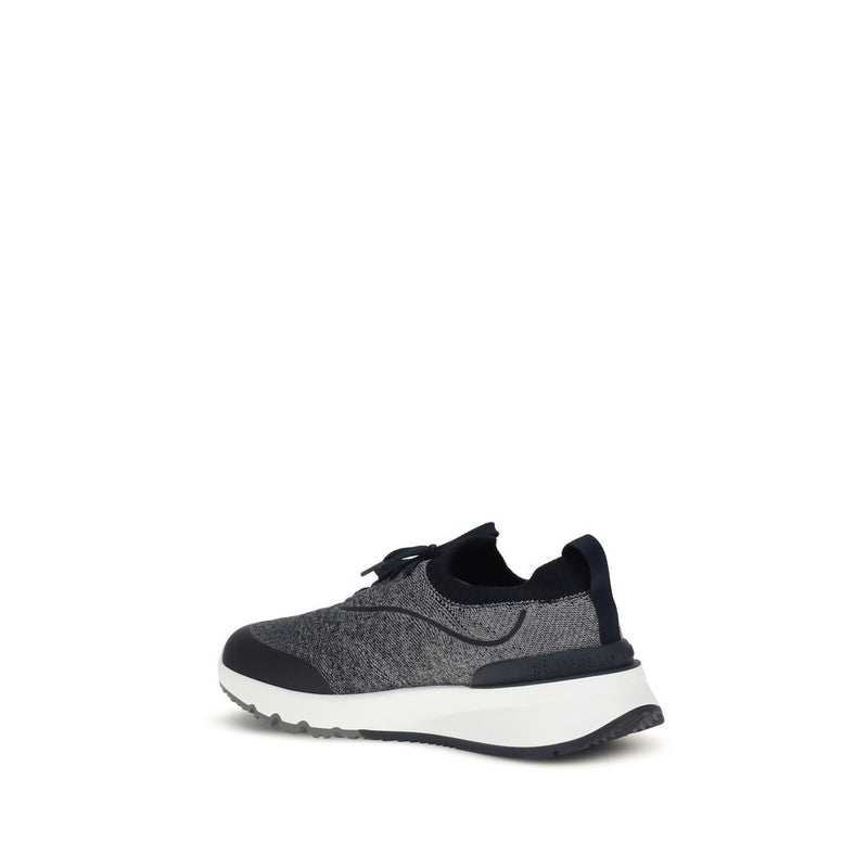 Brunello Cucinelli Gray Cotton Athletic Sneakers