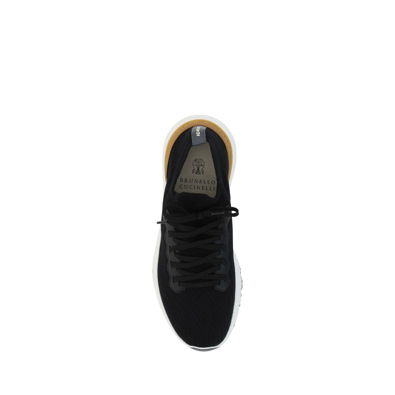Brunello Cucinelli Black Cotton Athletic Sneakers