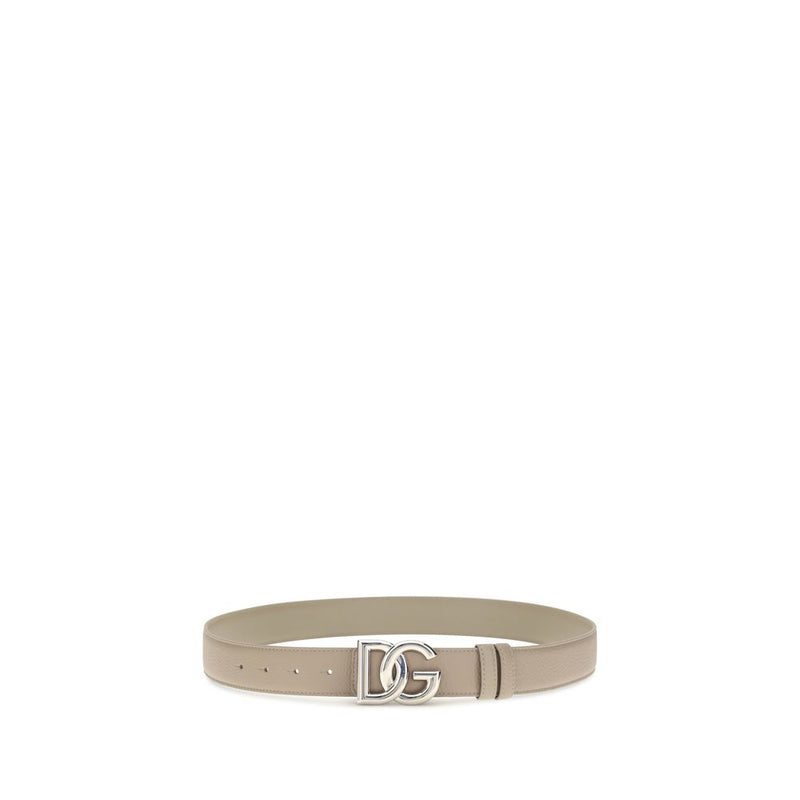 Dolce & Gabbana Beige Calf Leather Bos Taurus Regular Belt