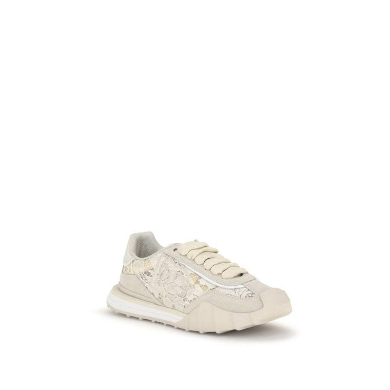Dolce & Gabbana Beige Calf Leather Bos Taurus Sneakers