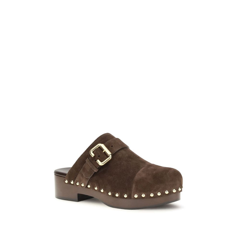 Chloé Brown Calf Leather Bos Taurus Clogs