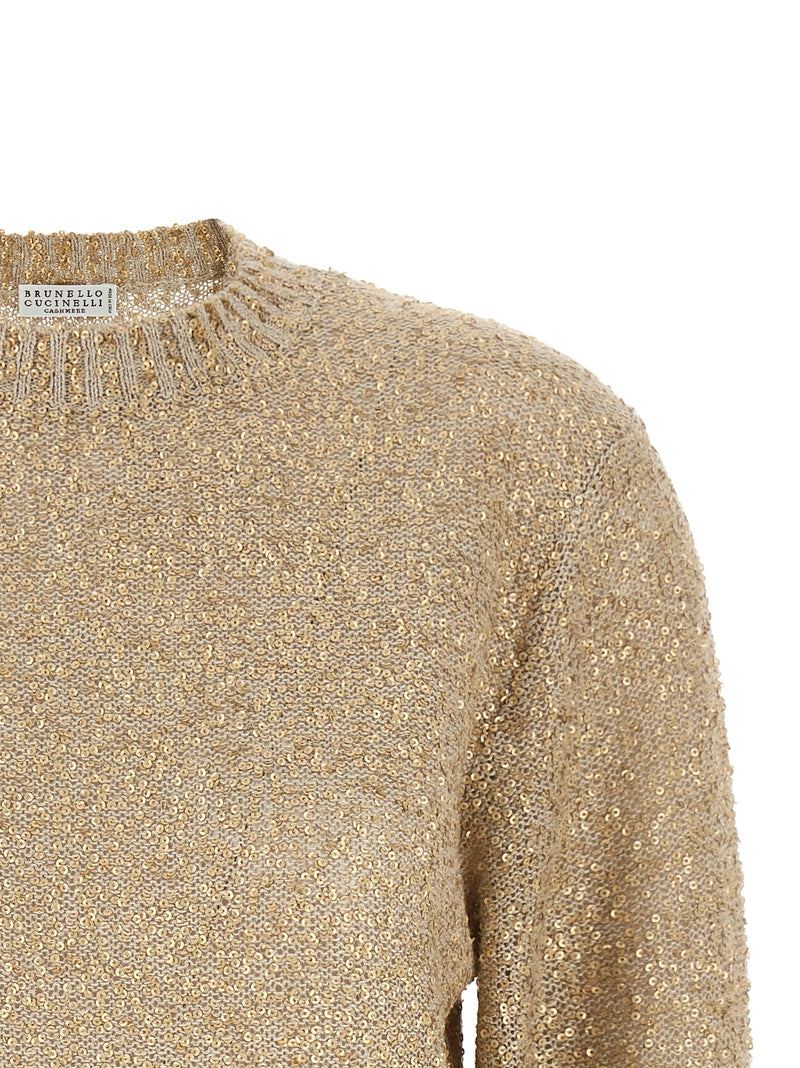 Brunello Cucinelli Gold Linen Cardigan