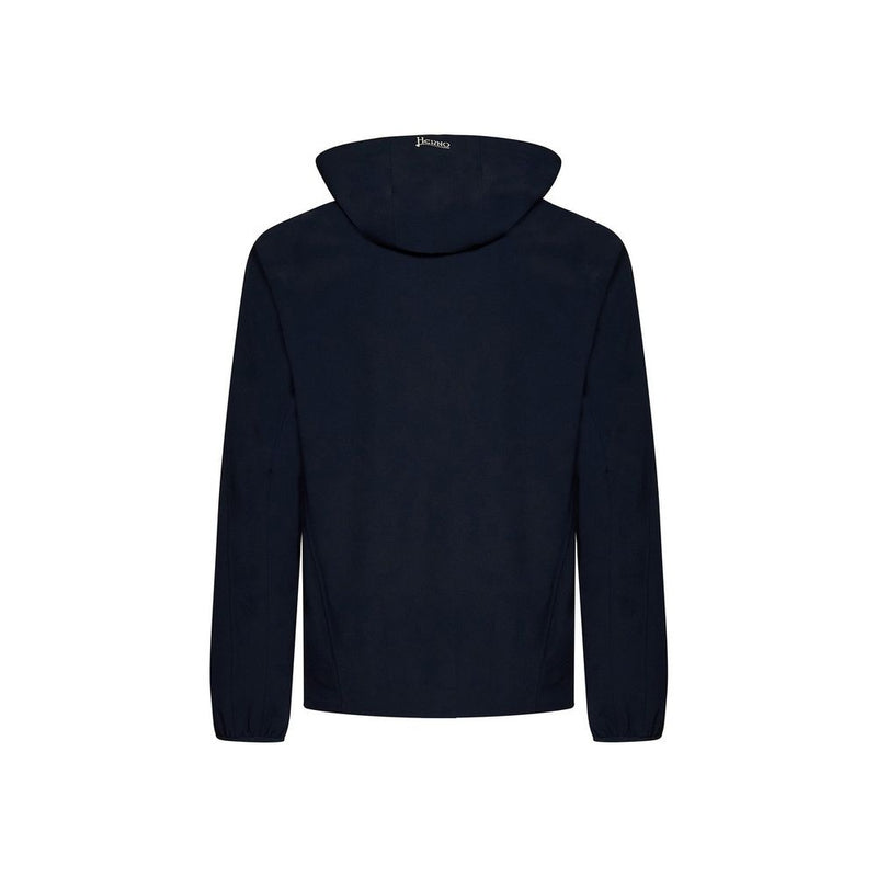 Herno Blue Elastane Shell Jacket